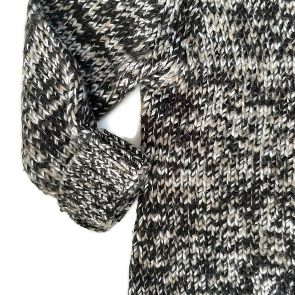 LISA PAOLIERI Designer deep brown marled cardigan Wool blend. Chunky Sz M - Picture 2 of 8